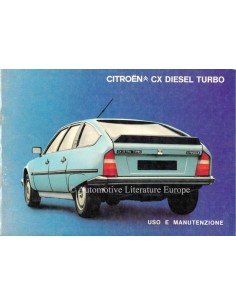 1984 CITROËN CX DIESEL TURBO BETRIEBSANLEITUNG ITALIENISCH
