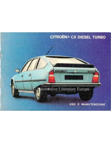 1984 CITROËN CX DIESEL TURBO INSTRUCTIEBOEKJE ITALIAANS