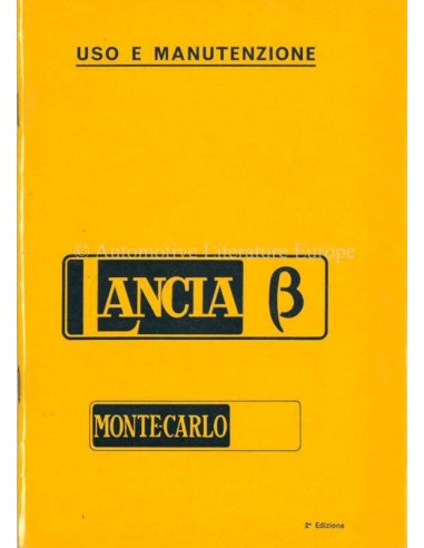 1976 LANCIA BETA MONTE-CARLO BETRIEBSANLEITUNG ITALIENISCH