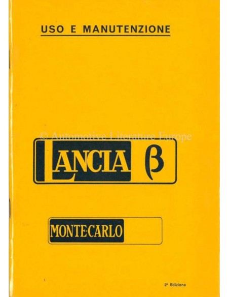 1976 LANCIA BETA MONTE-CARLO BETRIEBSANLEITUNG ITALIENISCH
