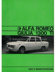 1971 ALFA ROMEO GIULIA 1300 TI INSTRUCTIEBOEKJE ITALIAANS