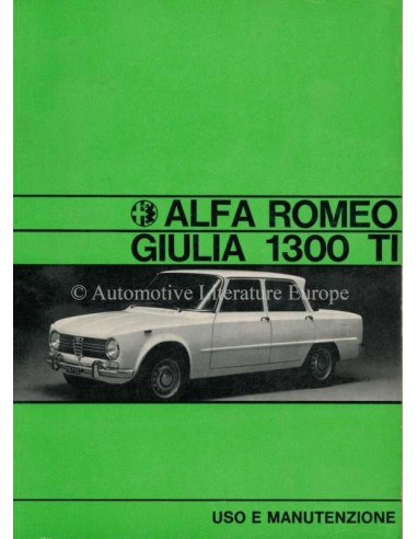 1971 ALFA ROMEO GIULIA 1300 TI INSTRUCTIEBOEKJE ITALIAANS