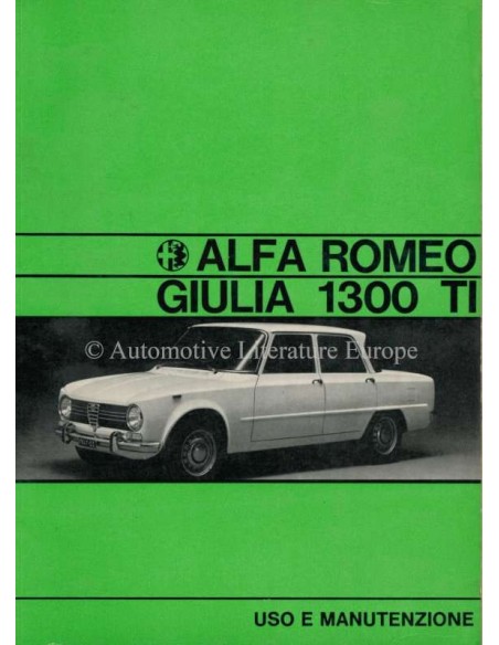 1971 ALFA ROMEO GIULIA 1300 TI INSTRUCTIEBOEKJE ITALIAANS