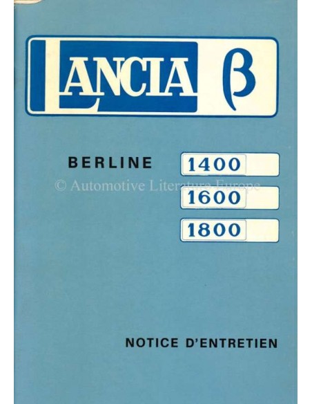 1973 LANCIA BETA BERLINA INSTRUCTIEBOEKJE FRANS