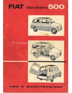 1960 FIAT 500 GIARDINIERA INSTRUCTIEBOEKJE ITALIAANS