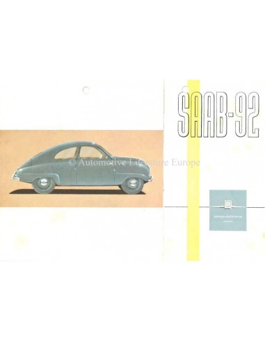 1953 SAAB 92 BROCHURE ENGELS