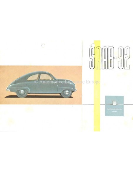 1953 SAAB 92 BROCHURE ENGELS