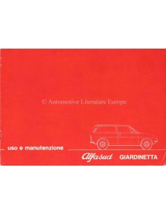 1976 ALFA ROMEO ALFASUD GIARNIETTA INSTRUCTIEBOEKJE ITALIAANS