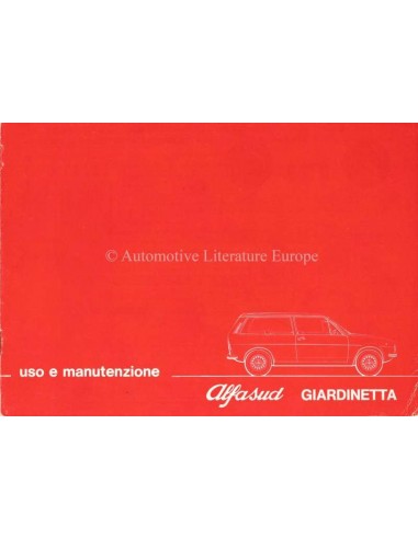 1976 ALFA ROMEO ALFASUD GIARDINETTA OWNERS MANUAL ITALIAN