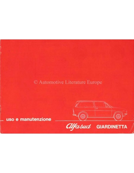 1976 ALFA ROMEO ALFASUD GIARNIETTA INSTRUCTIEBOEKJE ITALIAANS