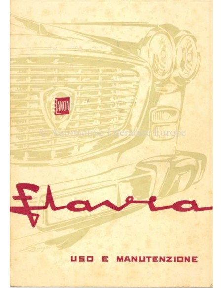 1965 LANCIA FLAVIA SALOON OWNERS MANUAL ITALIAN