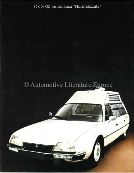 1982 CITROËN CX 2000 AMBULANZA "NORMALIZZATA" BROCHURE ITALIAANS