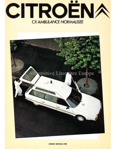 1981 CITROËN CX AMBULANCE NORMALISEE PROSPEKT FRANZÖSISCH