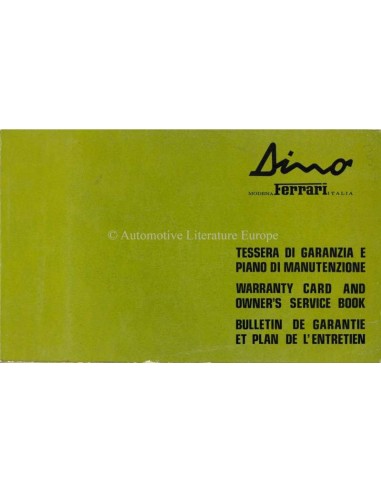 1974 FERRARI 308 GT4 DINO GARANTIEBOEK 90/74