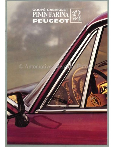 1982 PEUGEOT PININFARINA COUPÉ / CABRIOLET BROCHURE FRANS