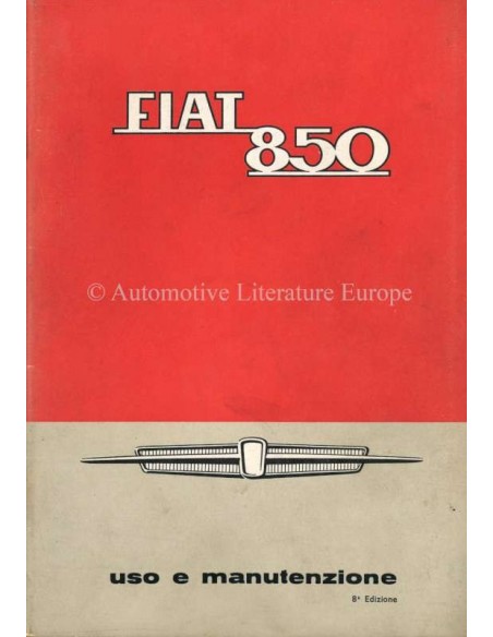 1966 FIAT 850 OWNERS MANUAL ITALIAN