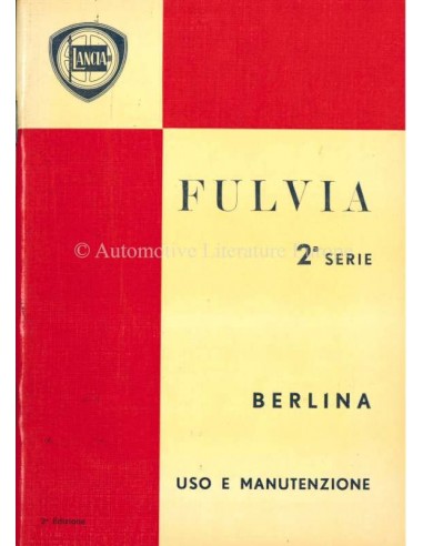 1971 LANCIA FULVIA BERLINA INSTRUCTIEBOEKJE ITALIAANS