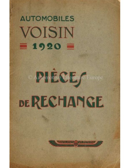 1920 VOISIN TYPE M1 SPARE PARTS MANUAL FRENCH