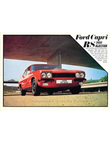 1973 FORD CAPRI RS 2600 INJECTION BROCHURE NEDERLANDS