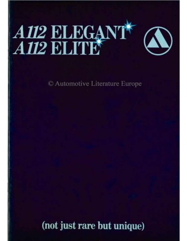 1979 AUTOBIANCHI A112 ELEGANT / ELITE BROCHURE ENGLISH