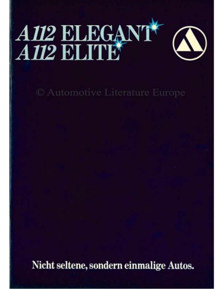 1979 AUTOBIANCHI A112 ELEGANT / ELITE BROCHURE GERMAN