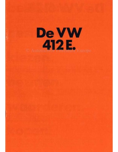 1973 VOLKSWAGEN 412 E BROCHURE NEDERLANDS