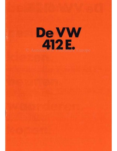 1973 VOLKSWAGEN 412 E PROSPEKT NIEDERLÄNDISCH
