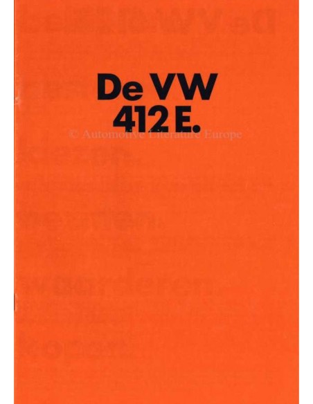 1973 VOLKSWAGEN 412 E BROCHURE DUTCH