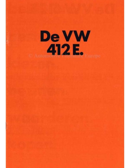 1973 VOLKSWAGEN 412 E BROCHURE NEDERLANDS