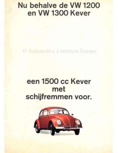 1966 VOLKSWAGEN KEVER & KARMANN GHIA BROCHURE NEDERLANDS