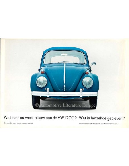 1964 VOLKSWAGEN KÄFER 1200 PROSPEKT NIEDERLÄNDISCH