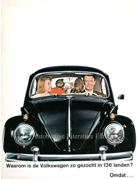 1962 VOLKSWAGEN BEETLE 1200 BROCHURE DUTCH