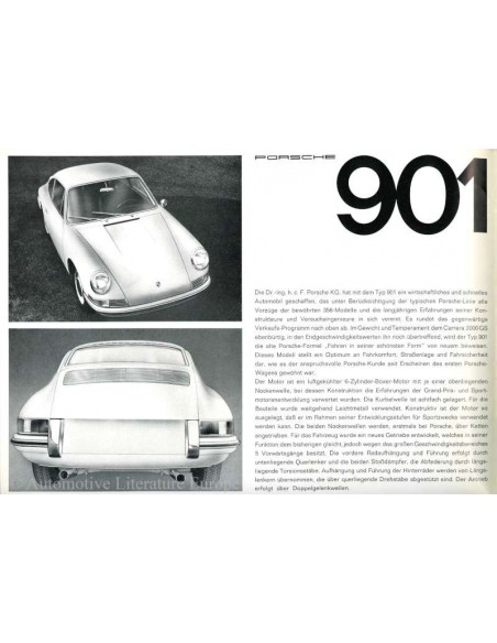 1963 PORSCHE 901 BROCHURE GERMAN