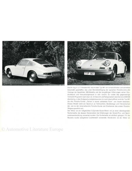 1963 PORSCHE 901 BROCHURE GERMAN