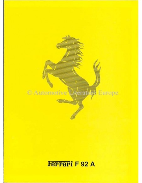 1992 FERRARI F 92 A BROCHURE ITALIAN 707/92