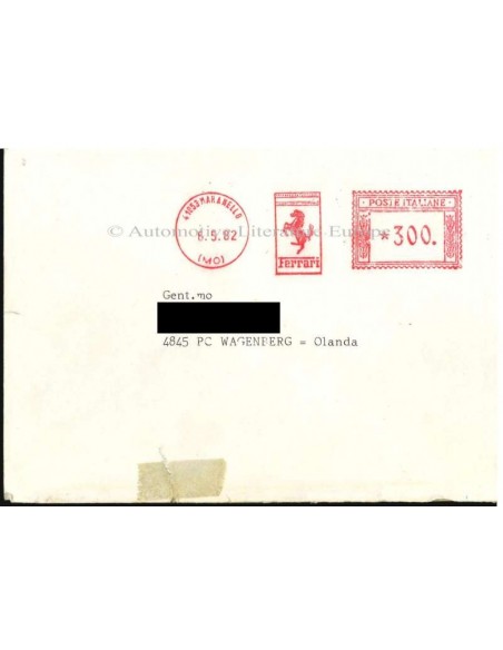 1982 FERRARI 126C2 DIDI PIRONI - SIGNED POSTCARD