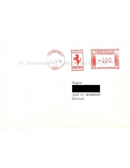 1984 FERRARI 126C4 RENÉ ARNOUX & MICHELE ALBORETO - SIGNED POSTCARD