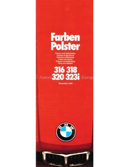 1980 BMW 3 SERIE KLEUREN EN BEKLEDING BROCHURE