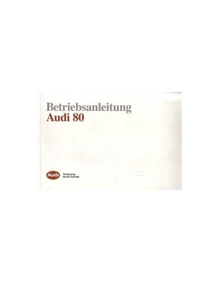 1990 AUDI 80 INSTRUCTIEBOEKJE DUITS