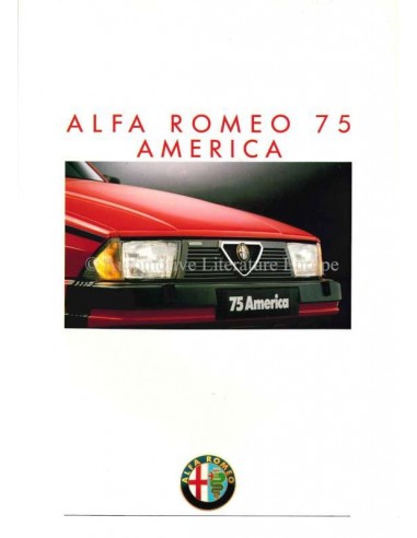 1988 ALFA ROMEO 75 AMERICA BROCHURE NEDERLANDS