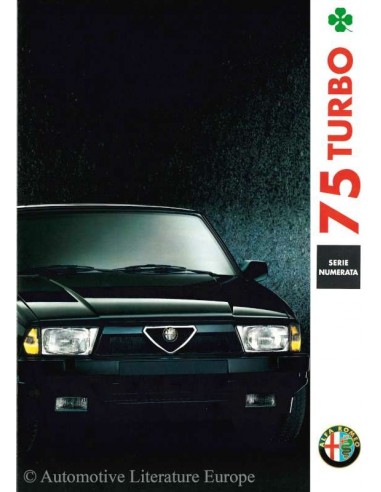 1991 ALFA ROMEO 75 TURBO QV LIMITIERTE AUFLAGE PROSPEKT ITALIENISCH