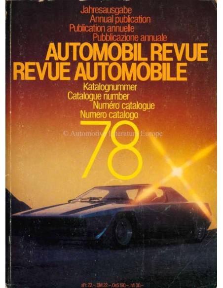 1978 AUTOMOBIL REVUE YEARBOOK GERMAN FRENCH