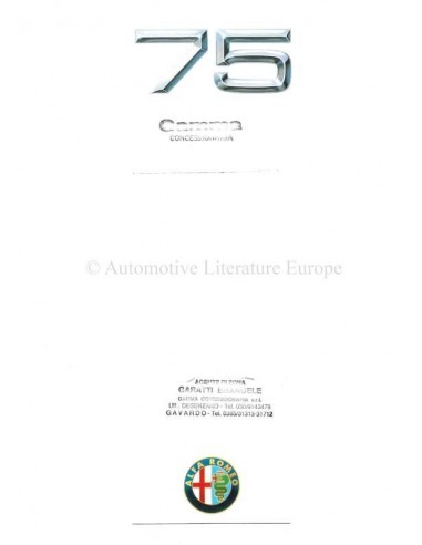 1990 ALFA ROMEO 75 BROCHURE ITALIAANS