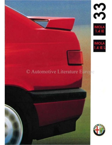 1992 ALFA ROMEO 33 IMOLA BROCHURE NEDERLANDS