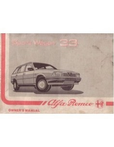 1988 ALFA ROMEO 33 SPORT WAGON INSTRUCTIEBOEK ENGELS