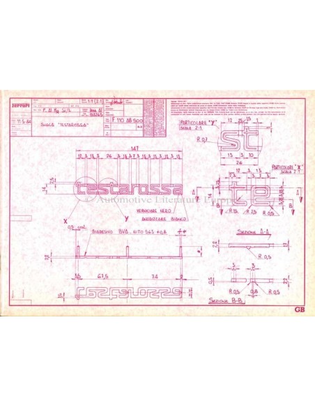 1984 FERRARI TESTAROSSA PRESSEMAPPE ENGLISCH 324/84