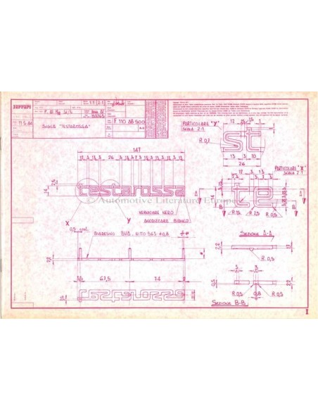 1984 FERRARI TESTAROSSA PERSMAP ITALIAANS 324/84