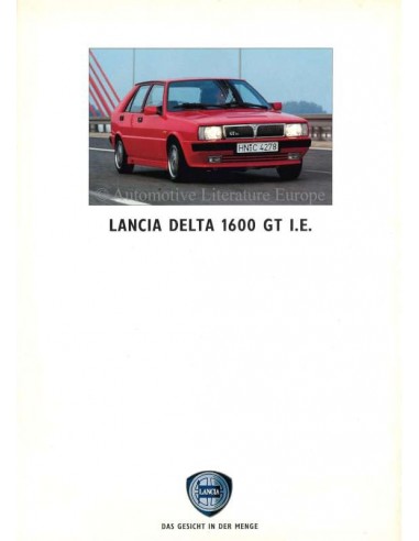1991 LANCIA DELTA 1600 GT I.E. BROCHURE DUITS