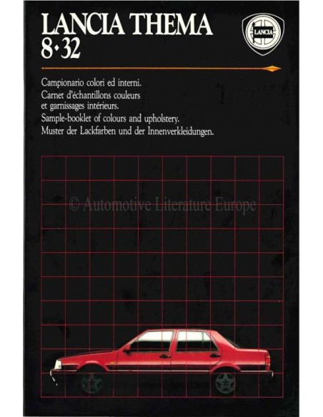 1988 LANCIA THEMA 8.32 KLEUREN & INTERIEUR BROCHURE