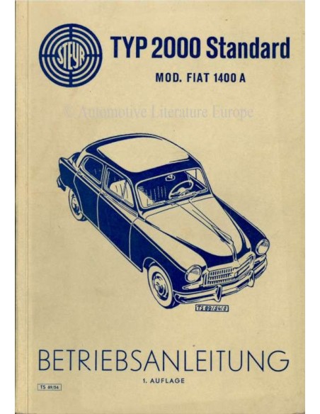 1954 STEYR TYP 2000 ONWER'S MANUAL GERMAN